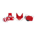 set of christmas polos, fly hood, and pad