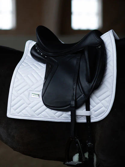 Equestrian Stockholm Dressage Pad - White on White Perfection