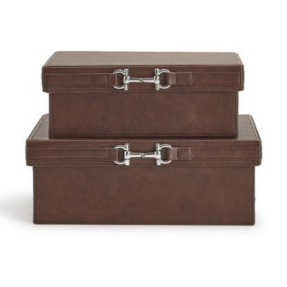 Horse Country Leather Boxes with Snaffle Bit