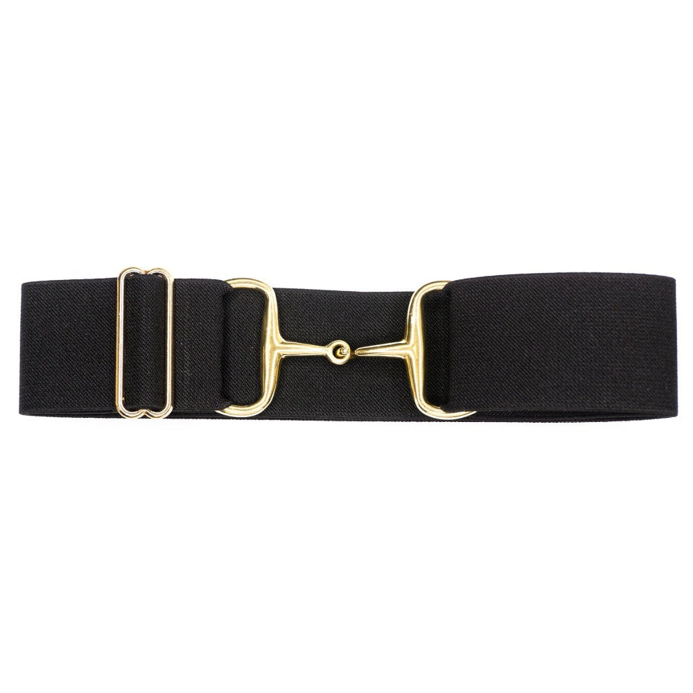 ellany 2" snaffle belt - black and gold