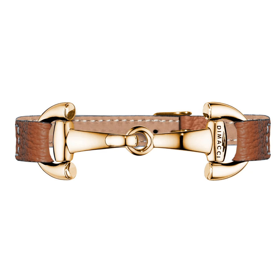 Dimacci Alba Pur Snaffle Bracelet - Cognac & Gold