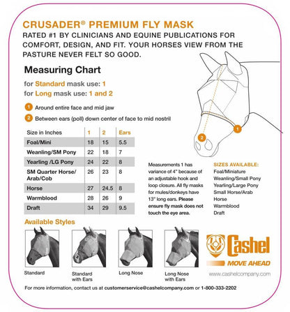 cashel crusader fly mask size guide