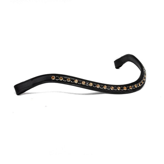 Browband Small Stone - Black w/ Black & Gold