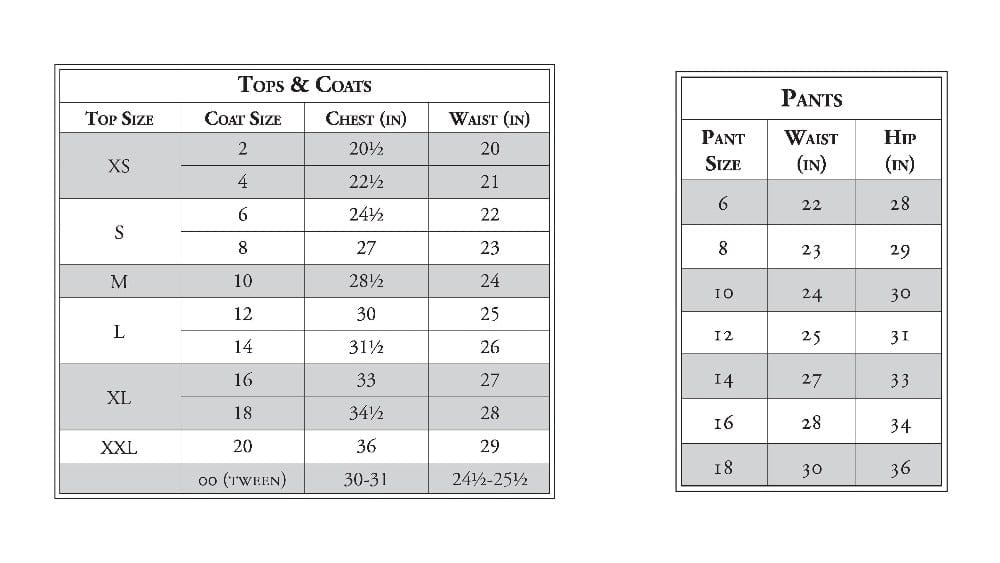 Size chart