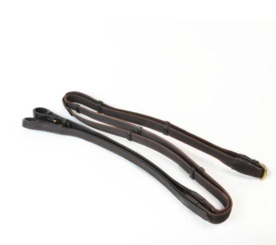 bridle2fit non slip havana reins with stops
