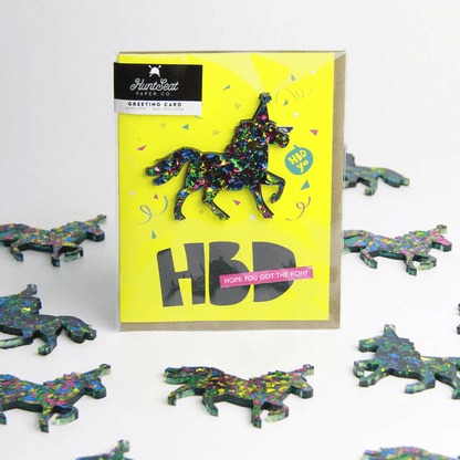 Pony Charm "HBD Yo" Happy Birthday Card