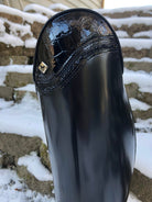 Custom DeNiro Bellini Dressage Boot - Brushed Black with Black Croc Lisa Top & Fineline