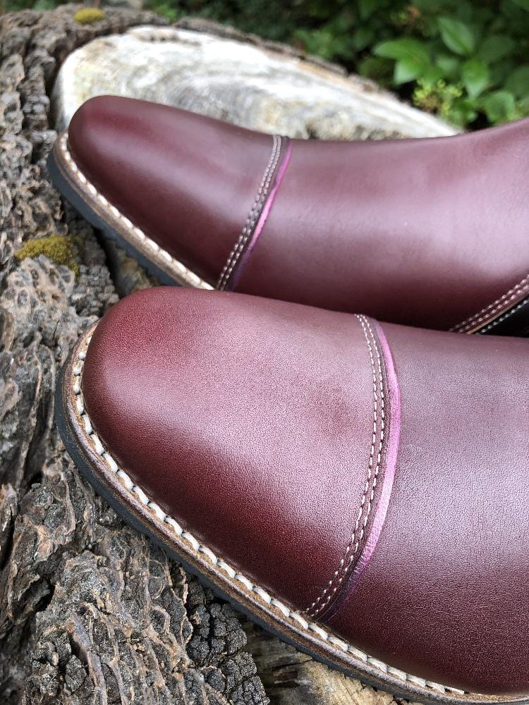 custom deniro raffaello burgundy toe detail