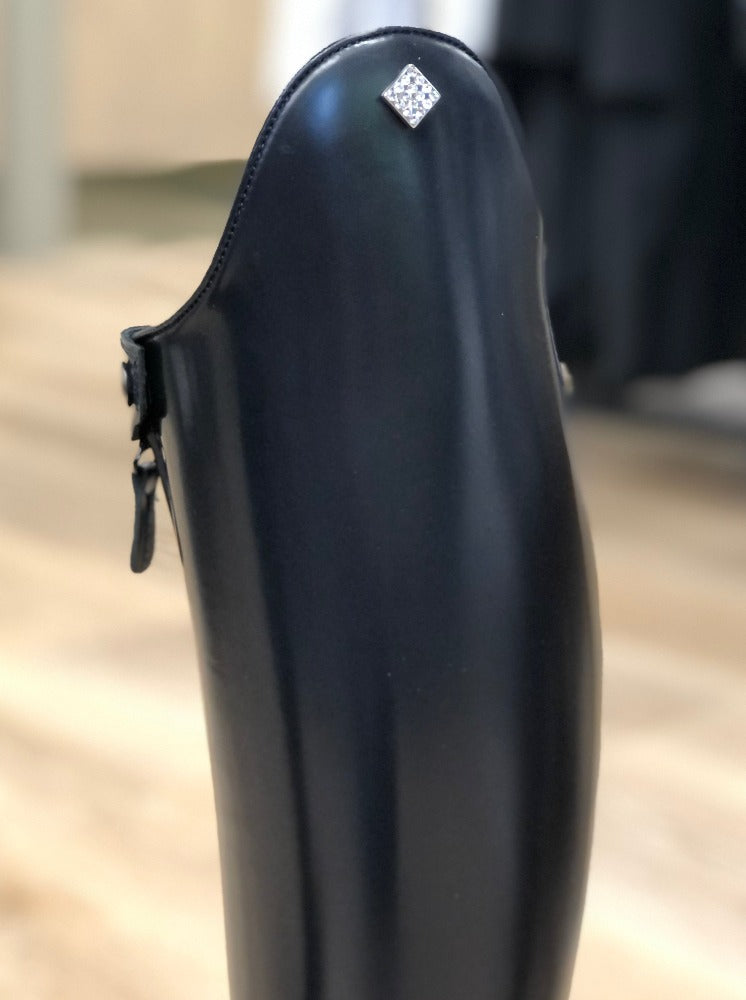 Custom DeNiro Bellini Dressage Boot - Brushed Navy with Swarovski Emblem