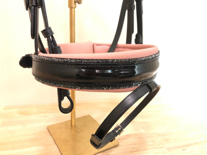 Otto Schumacher Tokyo Snaffle Bridle Black Patent with Rose Padding and Fineline Crystals