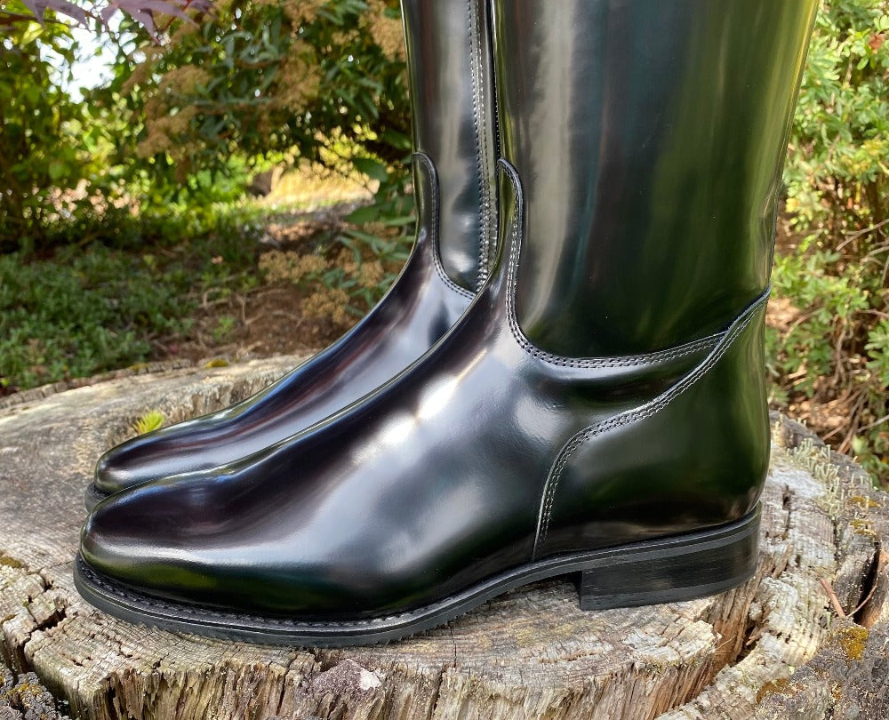 Custom DeNiro Raffaello Dressage Boot - Brushed Black with Rondine & Swarovski