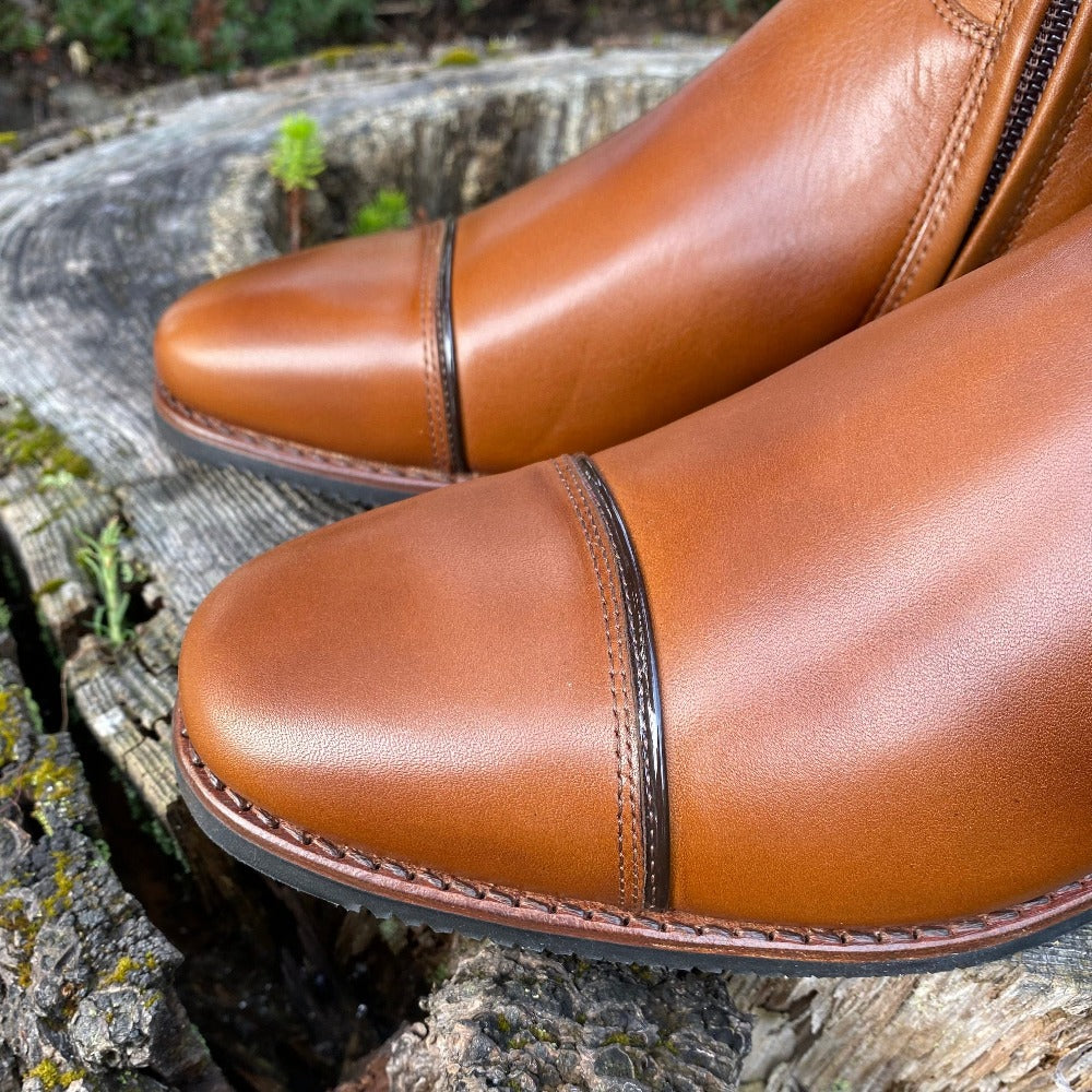 Custom DeNiro Raffaello Dressage Boot - Antique Oxford with Patent Moka Top