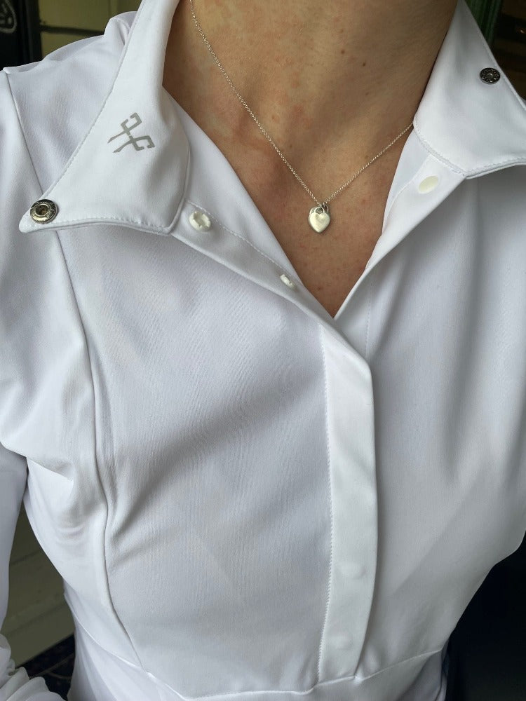 Horse Pilot Monica Long Sleeve Show Shirt collar close up