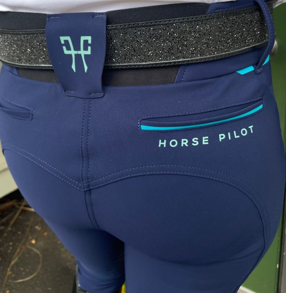 Horse Pilot X-Design Womens Knee Grip Breech - Navy