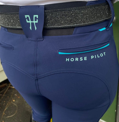 Horse Pilot X-Design Womens Knee Grip Breech - Navy