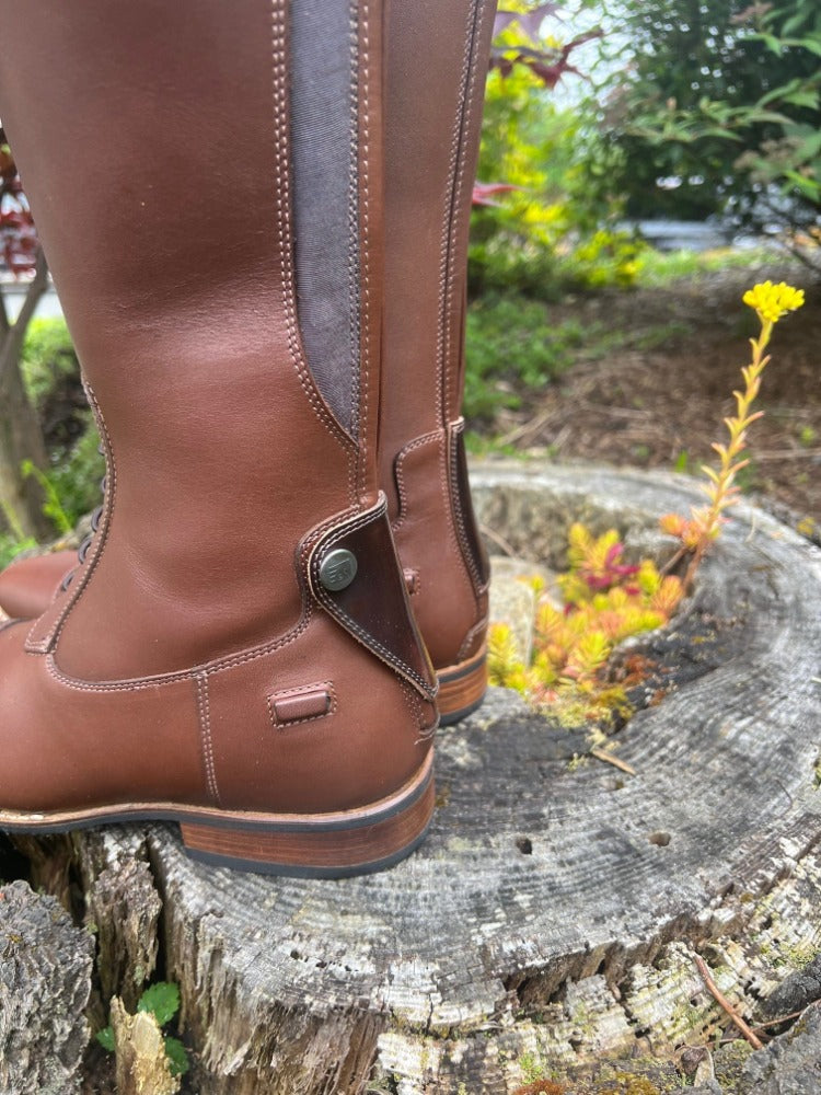 Custom DeNiro Field Boot - Brown Calfskin with Brown Patent & Brushed Piccolo