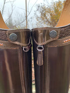Custom DeNiro Raffaello Dressage Boot - Brushed Brown with Piccolo BG Brown Top & Copper Swarovski