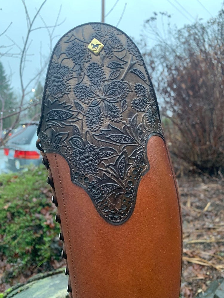 Custom DeNiro Tintoretto Dressage Boot - Brandy Vintage Leather with Greta Brown America Top
