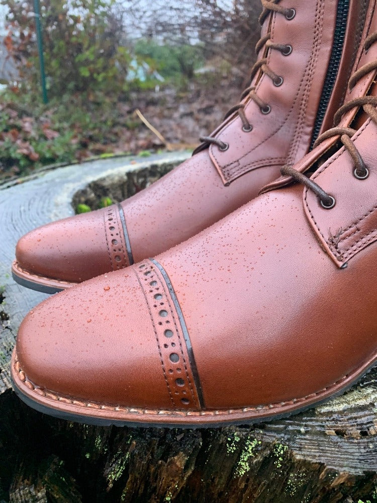 Custom DeNiro Tintoretto Dressage Boot - Brandy Vintage Leather with Greta Brown America Top