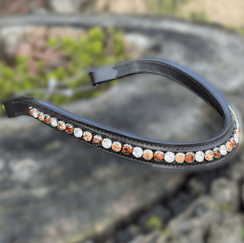 bridle2fit browband small stone havana with gold, copper and clear crystals