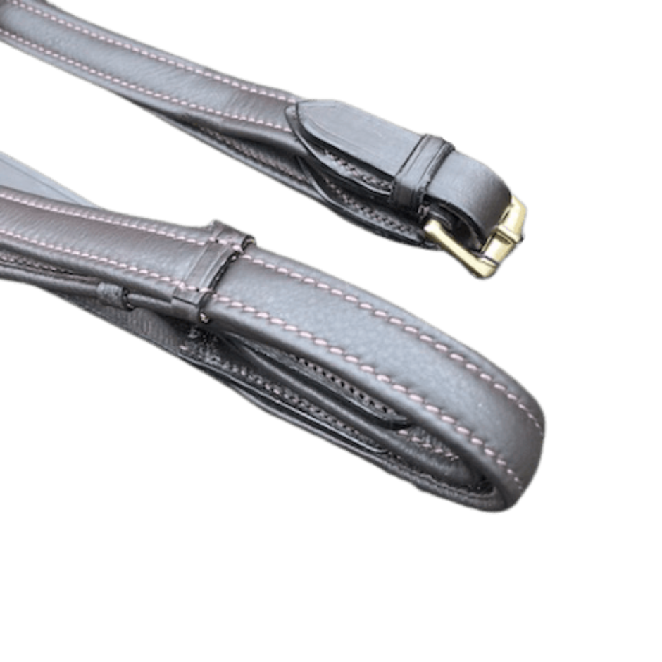 bridle2fit havana flat padded rein with stops