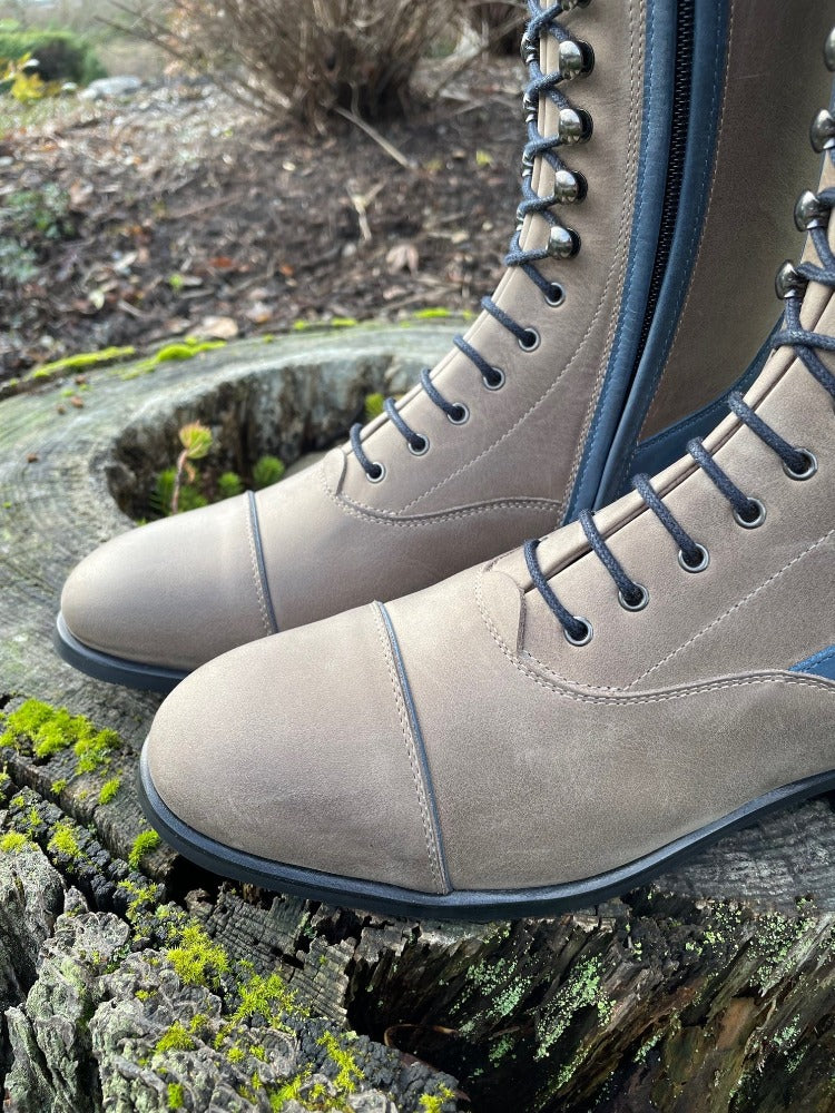 Custom Kingsley Orlando 02 Lace Up Dressage Boot Gaucho Grey Gauch Olson s Tack Shop