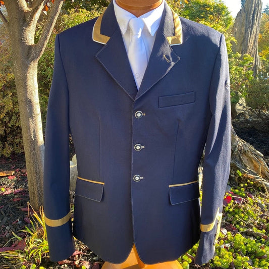Flying Changes Mens Cameron Show Coat - Navy with Bronze