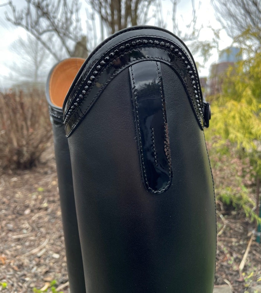 Custom DeNiro S3602 Field Boot - Black Patent Roma & Swarovski