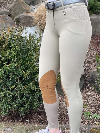 romfh sarafina knee patch breeches classic white sand side view