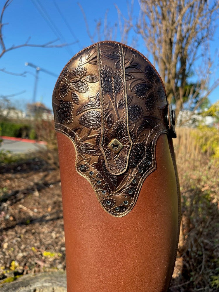 Custom DeNiro Field Boot - Brown with America Greta Top & Swarovski