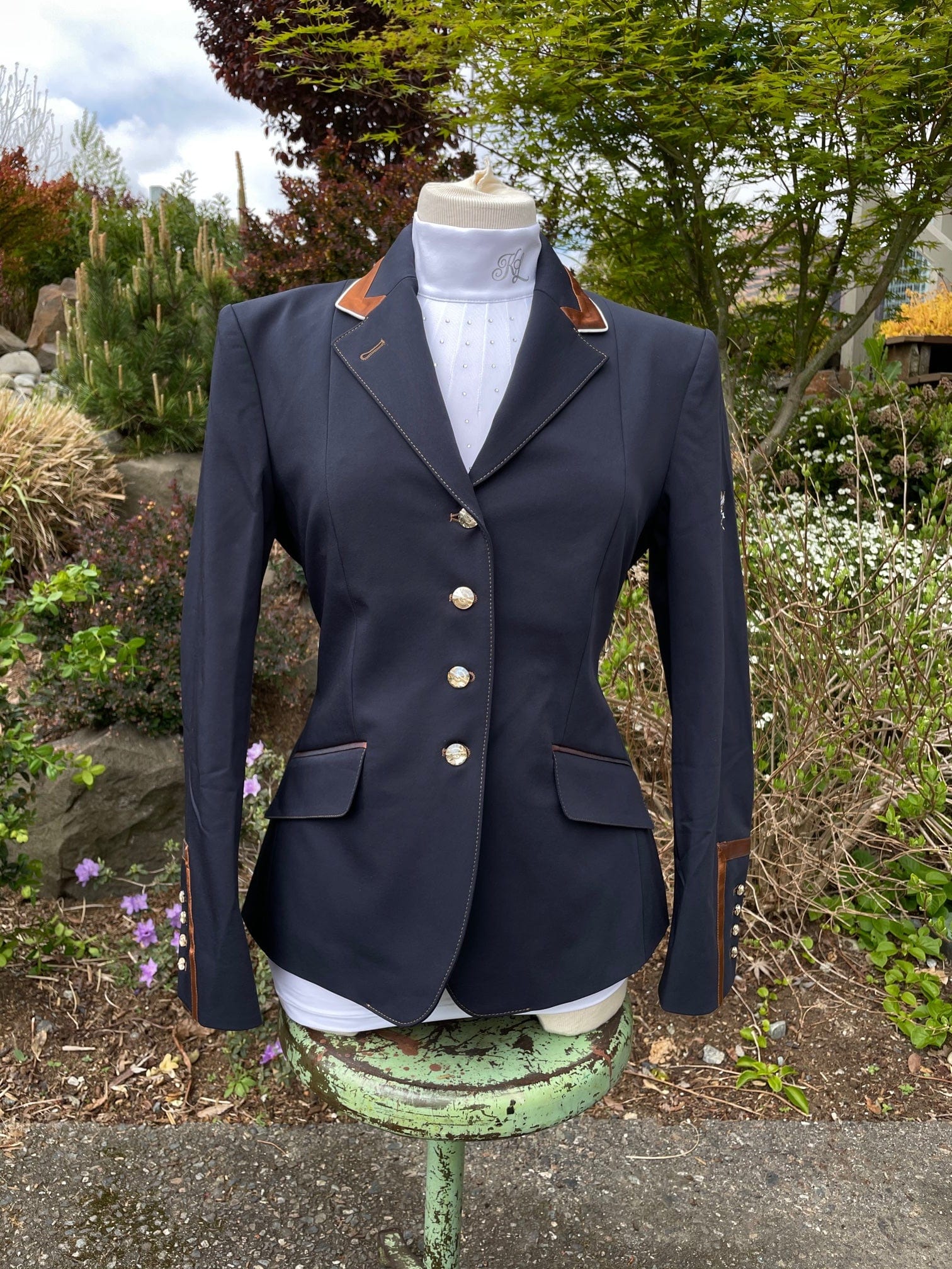 Flying Changes Charlotte Show Coat - Navy with Cognac