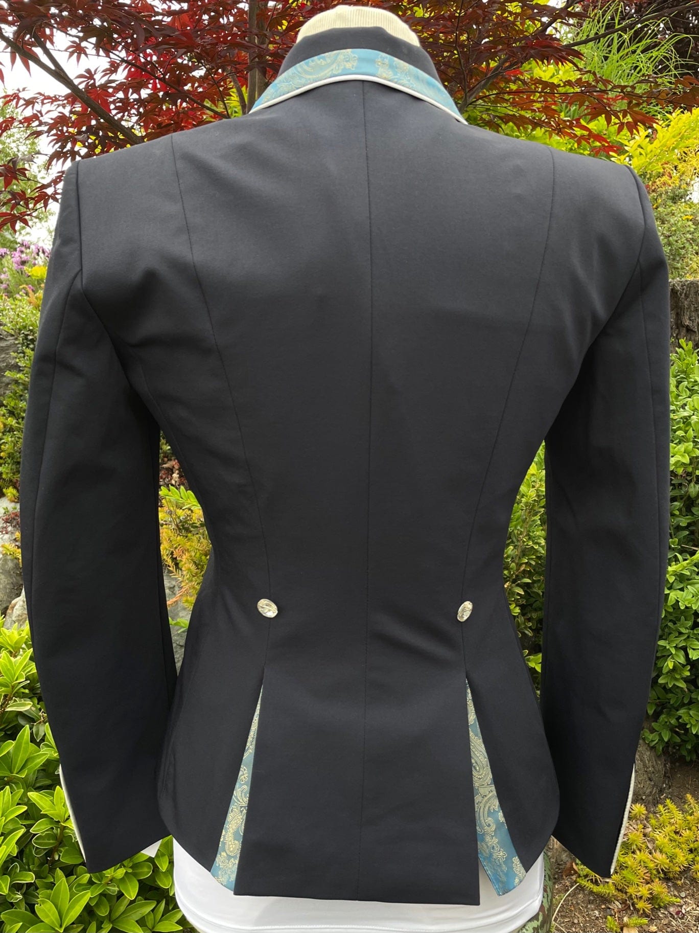 Flying Changes Charlotte Show Coat - Navy Gold Paisley