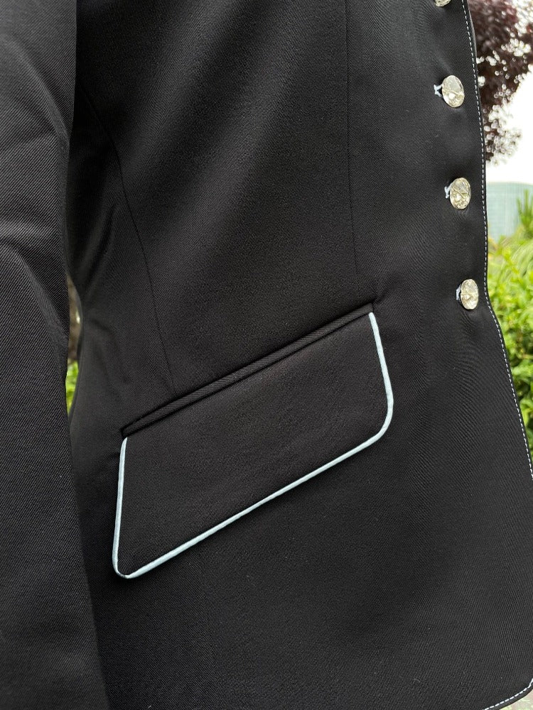 Flying Changes Charlotte Show Coat - Black with Light Blue