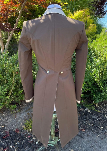 flying changes charlotte show coat - brown back view