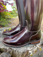 Custom DeNiro Raffaello Dressage Boot - Brushed Brown with Buongiorno Brown Rondine & Swarovski Crystals