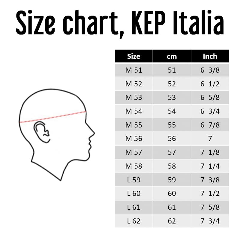 KEP Cromo 2.0 Polish White Polish with Gold Frame-Size Chart