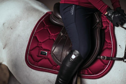 Equestrian Stockholm Jump Pad - Bordeaux with saddle 