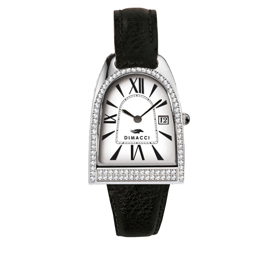 Dimacci Stirrup Watch with Crystals - Silver