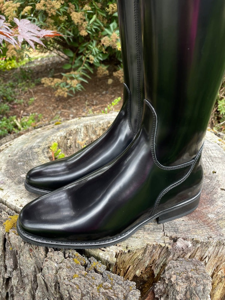 Custom DeNiro Bellini Dressage Boot - Brushed Black with Greta Grey Rondine