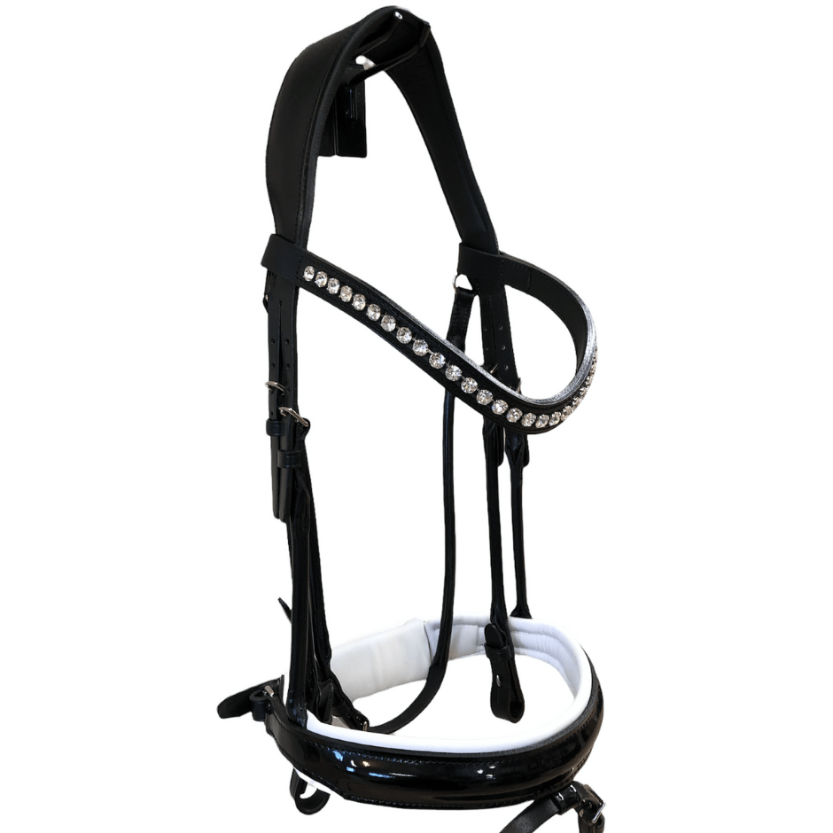 Otto Schumacher Bellevue Snaffle with Patent Black and White Padding