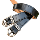 DeNiro Spur Straps Silver Buckle - Black Brushed