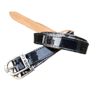 DeNiro Spur Straps Silver Buckle - Black Patent