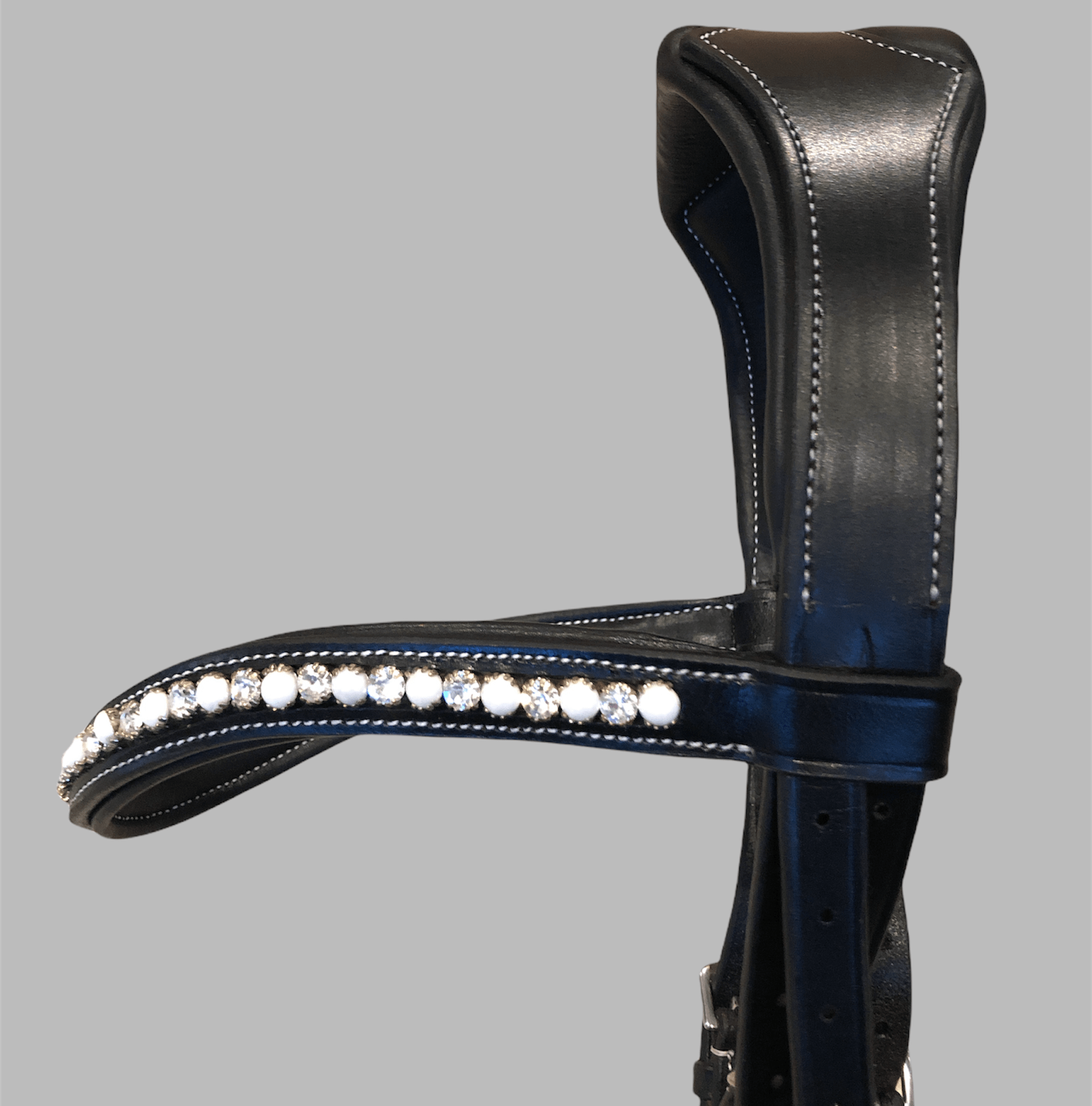 anatomical crown with curved crystal pearl browband