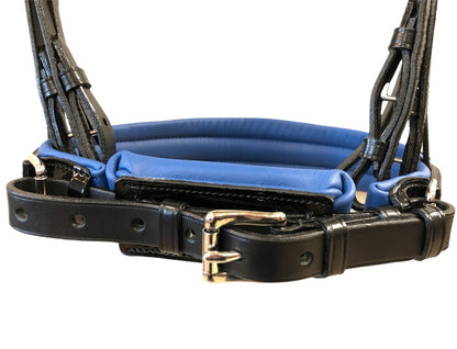 Otto Schumacher Tokyo Double Bridle with Black Patent and Blue Fineline