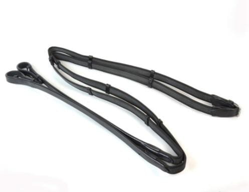 bridle2fit reins flat black non slip with stops