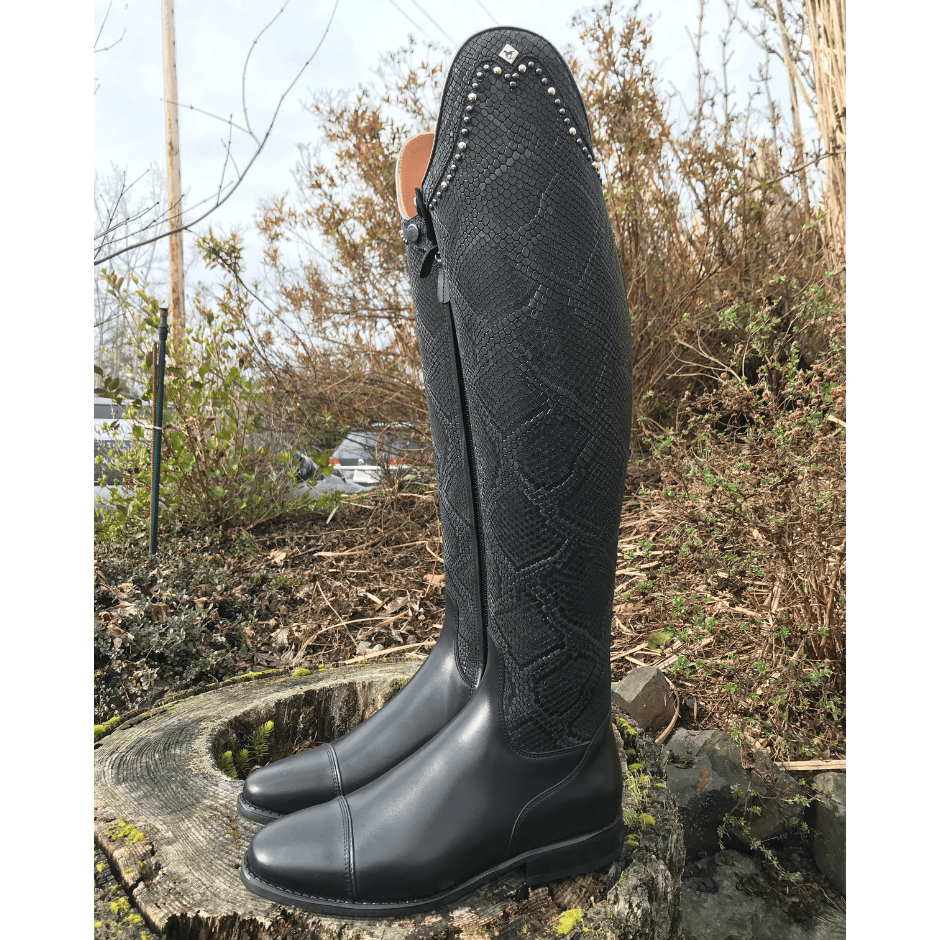 Custom DeNiro Bellini Dressage Boot - Black Regal with Rondine & Studs