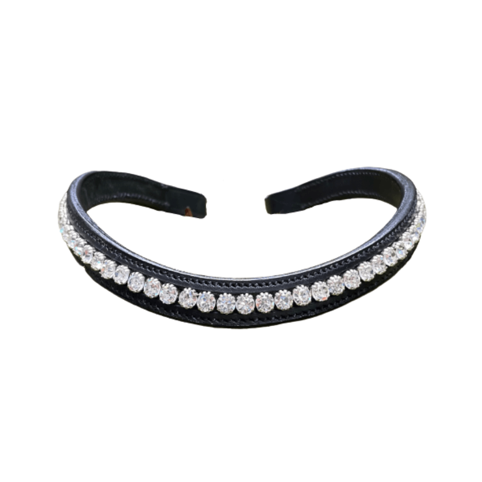 bridle2fit browband - black w/ white crystals 