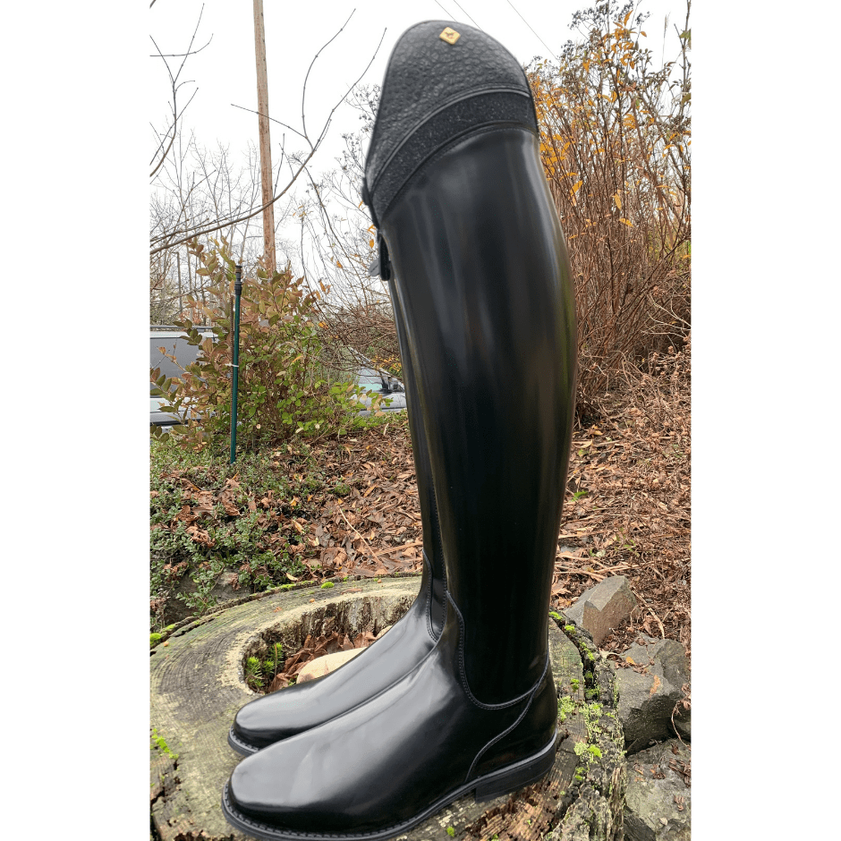 Custom DeNiro Bellini Dressage Boot - Brushed Black with Stardust & Buongiorno