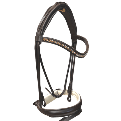 *Otto Schumacher Munchen Feel Good Rolled Snaffle Bridle in Brown with Cream Padding - Horse