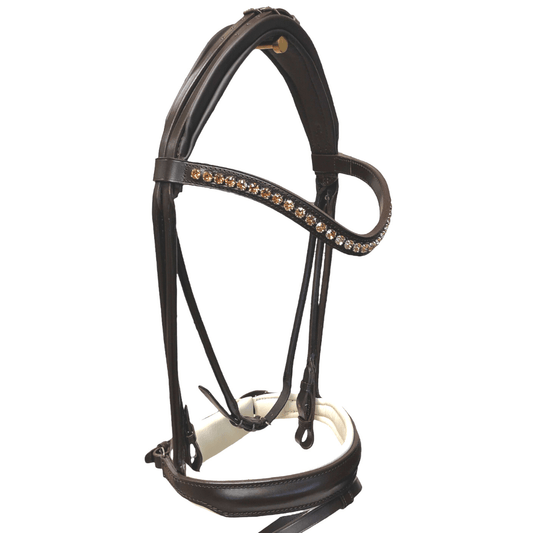 *Otto Schumacher Munchen Feel Good Rolled Snaffle Bridle in Brown with Cream Padding - Horse
